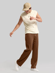 Canvas Baggy Fit Brown Track Pant
