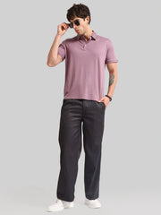 Basic Plain Dark Onion Half Sleeve Polo T-Shirt
