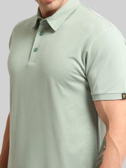 Basic Plain Light Green Half Sleeve Polo T-Shirt