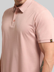 Basic Plain Pink Half Sleeve Polo T-Shirt
