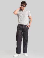 Basic Plain Silver Grey Half Sleeve Polo T-Shirt