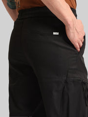 Black Cross-Pocket Baggy Fit Cargo