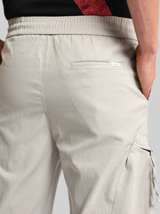 Grey Cross-Pocket Baggy Fit Cargo