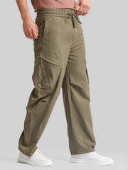 Green Cross-Pocket Baggy Fit Cargo