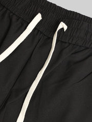 Embossed Flap Pocket Black Cargo