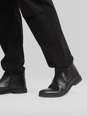 Twin Fold Pocket Black Baggy Fit Cargo
