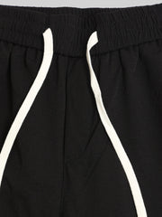 Twin Fold Pocket Black Baggy Fit Cargo