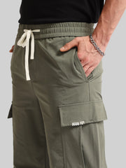 Twin Fold Pocket Green Baggy Fit Cargo