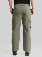 Twin Fold Pocket Green Baggy Fit Cargo