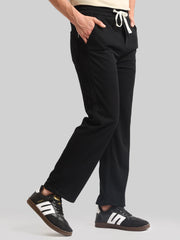 Black Embossed Baggy Fit Trackpant