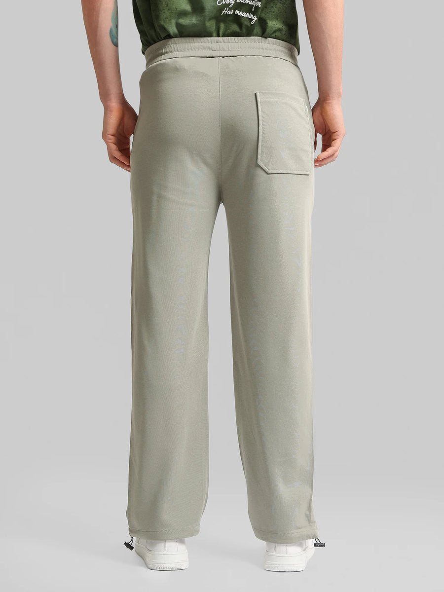 Grey Embossed Baggy Fit Trackpant