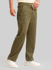 Khaki Embossed Baggy Fit Trackpant