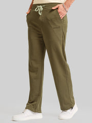 Khaki Embossed Baggy Fit Trackpant