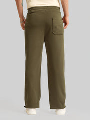 Khaki Embossed Baggy Fit Trackpant