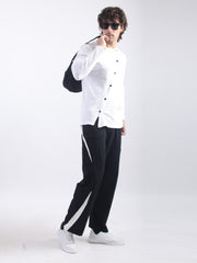 Irregular Side Button White T-Shirt