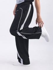 Sydney Stripe Black Baggy Fir Trackpant
