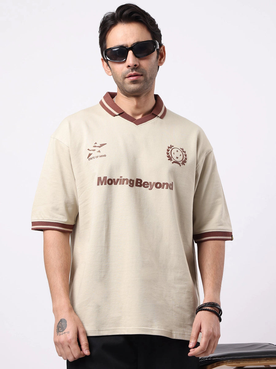 Moving Beyound Biscuit Half Sleeve Polo T-Shirt