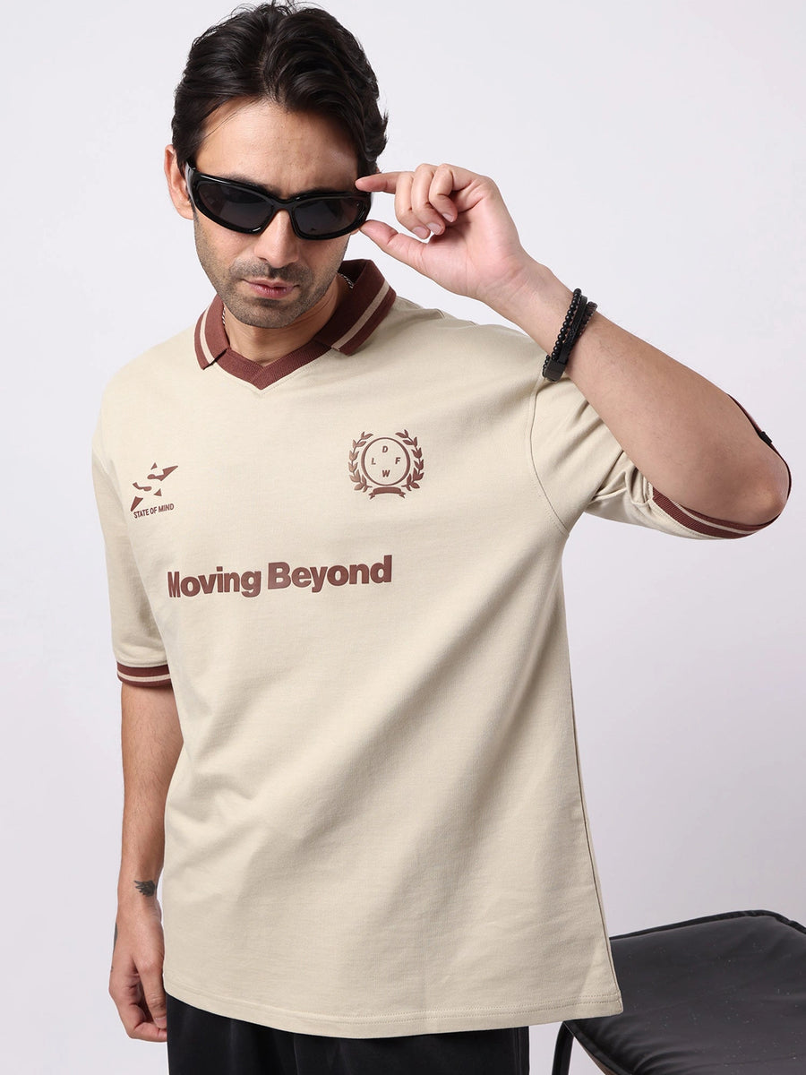 Moving Beyound Biscuit Half Sleeve Polo T-Shirt