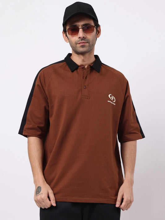 Graderule Brown Half Sleeve Polo T-Shirt