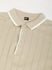Biscuit Stockholm Flat-Knit Half Sleeve Polo T-Shirt