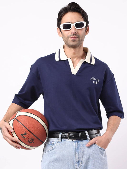 Standout Navy Half Sleeve Polo T-Shirt