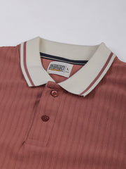 Pintuck Stripe Onion Half Sleeve Polo T-Shirt