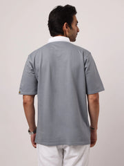 Houston White, Grey Half Sleeve Polo T-shirt