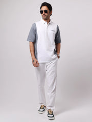 Houston White, Grey Half Sleeve Polo T-shirt