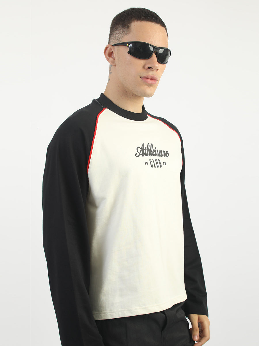 Athleisure Cream, Black Full Sleeve T-Shirt