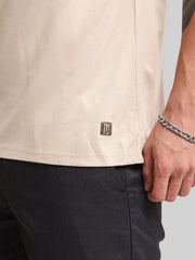 Basic Solid Biscuit Half Sleeve T-Shirt