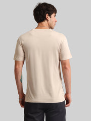 Basic Solid Biscuit Half Sleeve T-Shirt