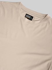 Basic Solid Biscuit Half Sleeve T-Shirt