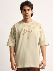 Young Pufff Print Biscuit Half Sleeve T-Shirt