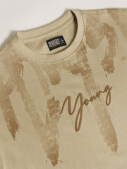 Young Pufff Print Biscuit Half Sleeve T-Shirt
