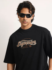 Superior Black, Brown Half Sleeve T-Shirt