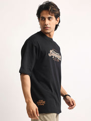 Superior Black, Brown Half Sleeve T-Shirt