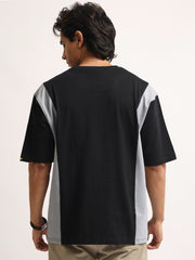 Originality Black, Light Grey Half Sleeve T-Shirt