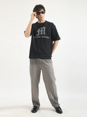 Action Words Black Half Sleeve T-Shirt