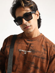 Street art Brown Half Sleeve T-Shirt