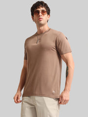 Basic Solid Brown Half Sleeve T-Shirt