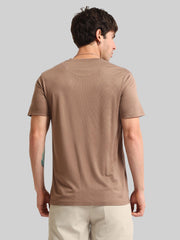 Basic Solid Brown Half Sleeve T-Shirt