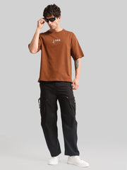 Border Line Brown Half Sleeve T-Shirt