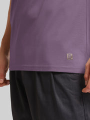 Basic Solid Dark Onion Half Sleeve T-Shirt