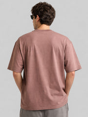 Appearance Patch Dusty Pink Half Sleeve T-Shirt