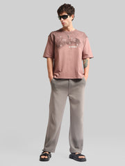 Appearance Patch Dusty Pink Half Sleeve T-Shirt