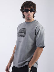Genz Cap Grey Half Sleeve T-Shirt