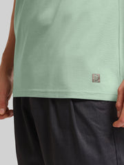 Basic Solid Light Green Half Sleeve T-Shirt