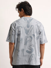 Alphabet Light Grey Half Sleeve T-Shirt