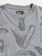 Alphabet Light Grey Half Sleeve T-Shirt