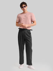 Basic Solid Pink Half Sleeve T-Shirt